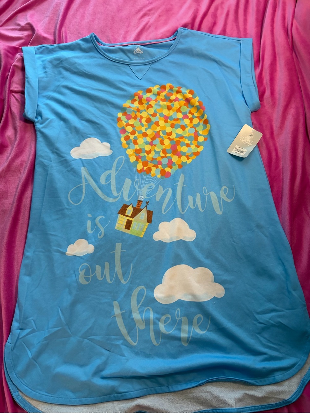 Disney Pixar Up Light Blue 'Adventure Is Out There' Nightgown M/L